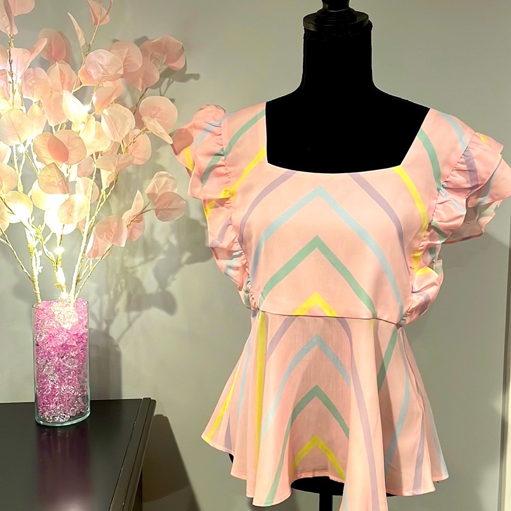 Olivia Rubin Ruffle Short Sleeve Top